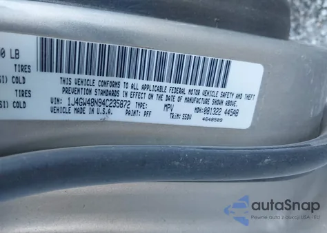 2004 Jeep Grand Cherokee Laredo из США, поврежденный, VIN 1J4GW48N94C235872